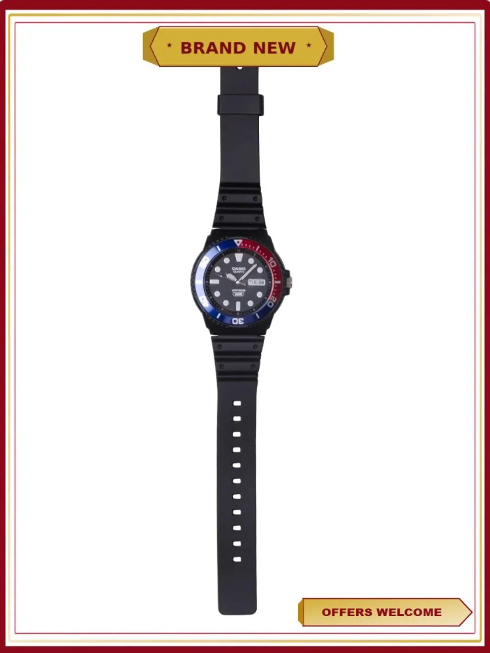 Mens Analog Watch Marine Design 100M Water Resistant 3 Year Battery
